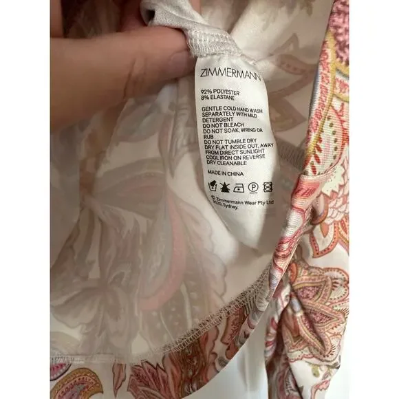 ZIMMERMANN Ladybeetle Paisley Floral Turtleneck Top Size 3/Large - Picture 6 of 15